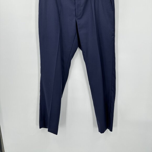piece suit bright navy 100% wool tailored fit 35W 44R - Picture 3 of 14